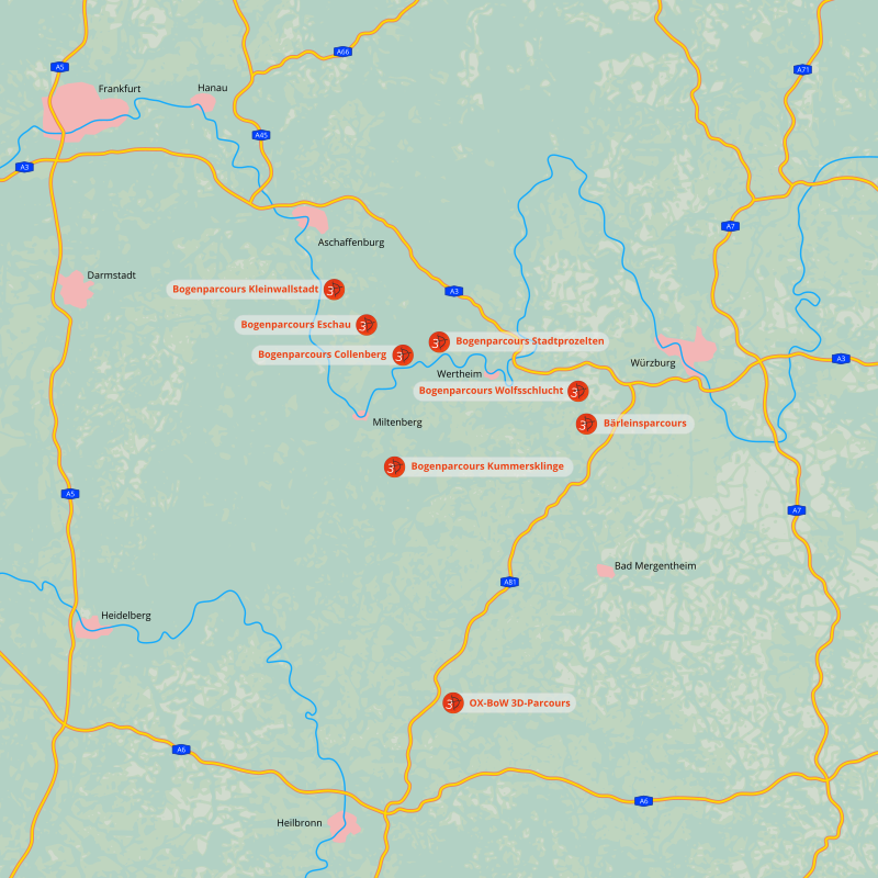 Übersicht 3D-Bogenregion Bogenparcours