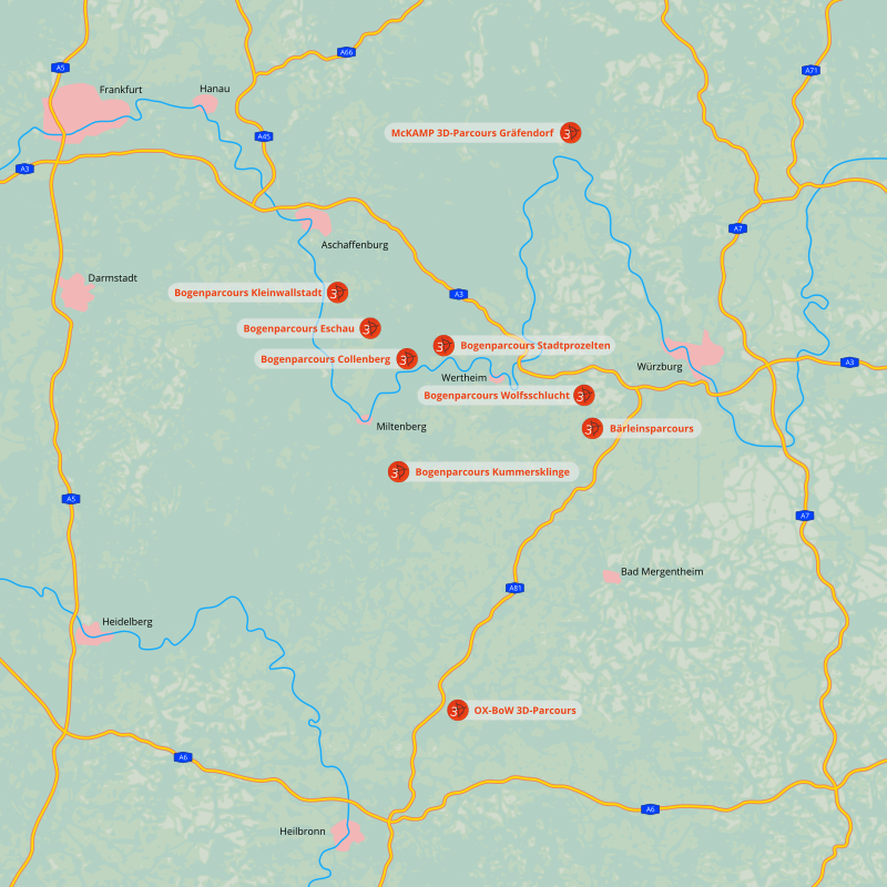 Übersicht 3D-Bogenregion Bogenparcours